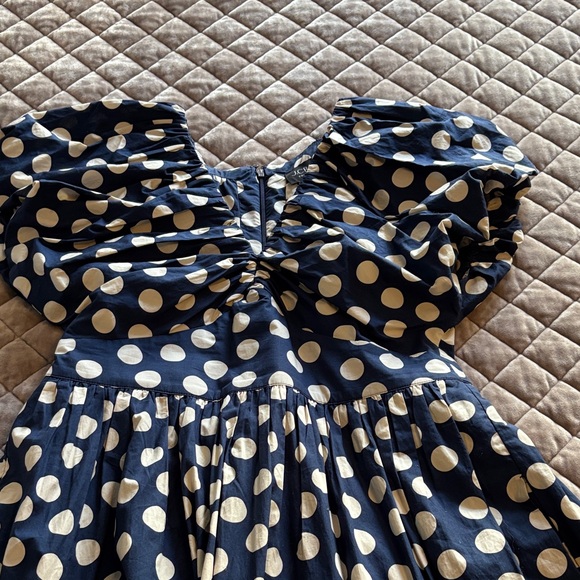 J. Crew Navy and White Polka Dot Dress - Picture 2 of 9